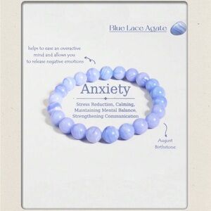 Blue Lace Agate Beaded Bracelet